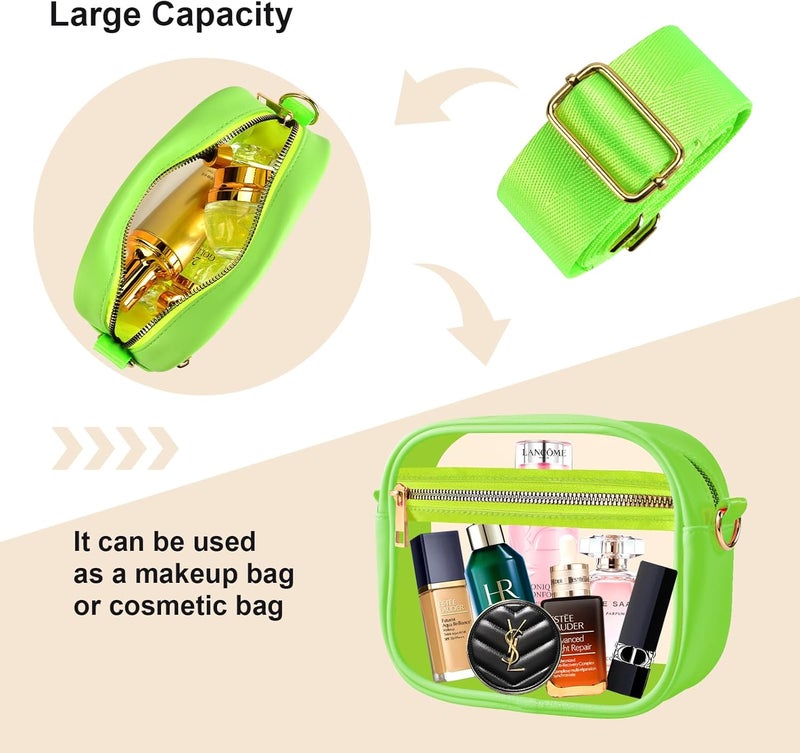 Fibrdoo Clear Bag Stadium Approved, Leather Clear Crossbody Purse Bag for Concerts Sports Events Festivals - Image 4